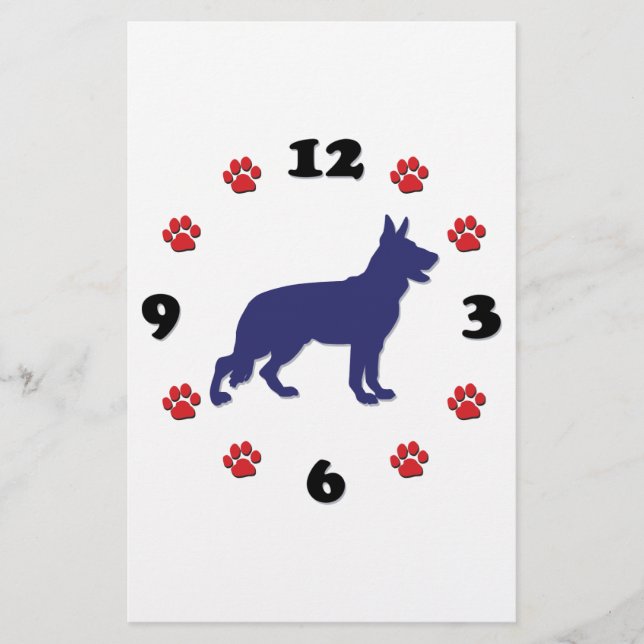 Tysk Shepherd Silhouette Brevpapper (Framsida)