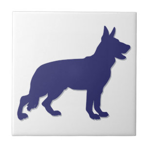 Tysk Shepherd Silhouette Kakelplatta