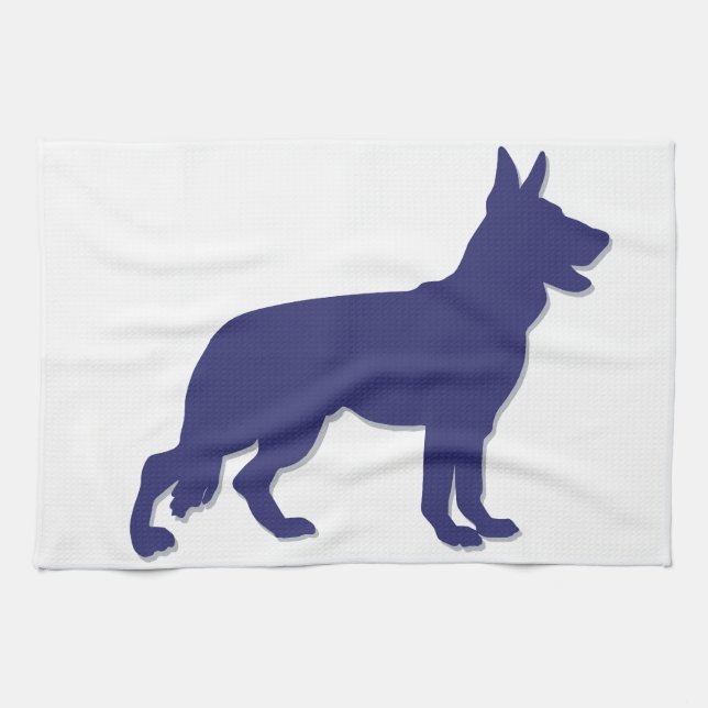 Tysk Shepherd Silhouette Kökshandduk (Horisontell)