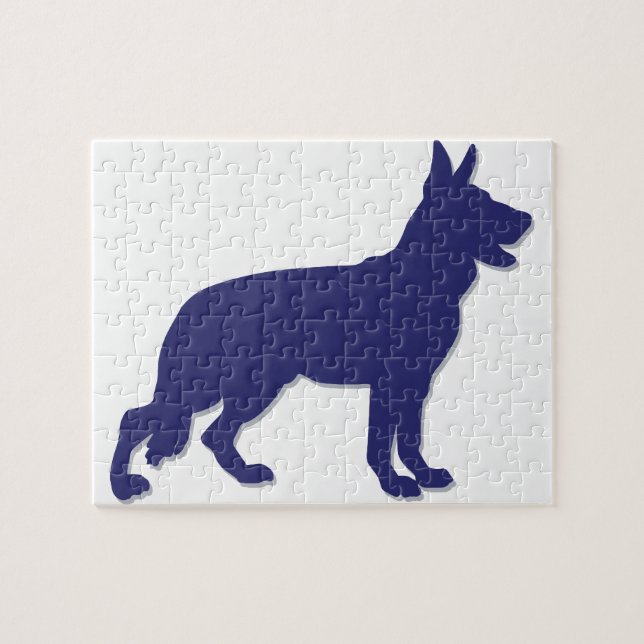 Tysk Shepherd Silhouette Pussel (Horisontell)