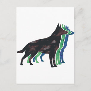 Tysk Shepherd Silhouette Vykort