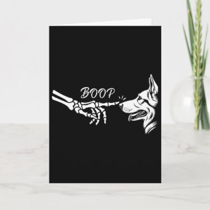 Tysk Shepherd Skeleton Hand Boop Halloween Pet W Kort