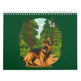 Tysk Shepherd Skogsäventyr Hund Kalender