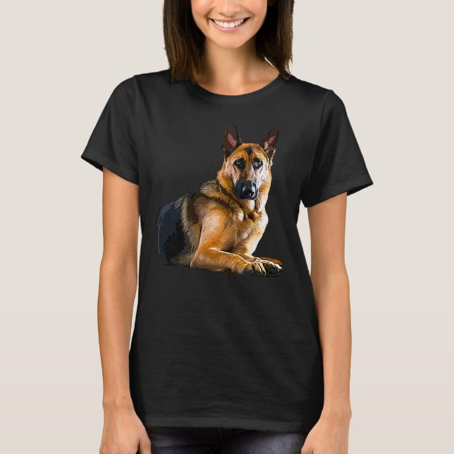 Tysk Shepherd Snyggt! T Shirt (Framsida)