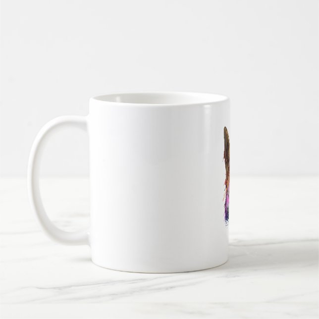 Tysk Shepherd Stänk Art Kaffemugg (Vänster)