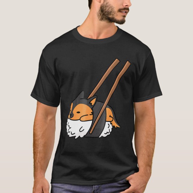 Tysk Shepherd Sushi Hund Gif T Shirt (Framsida)