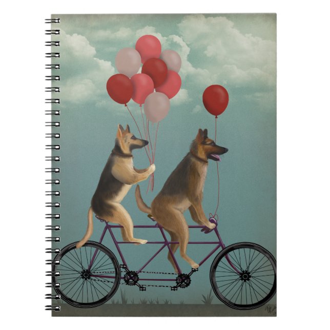 Tysk Shepherd Tandem Anteckningsbok (Framsidan)