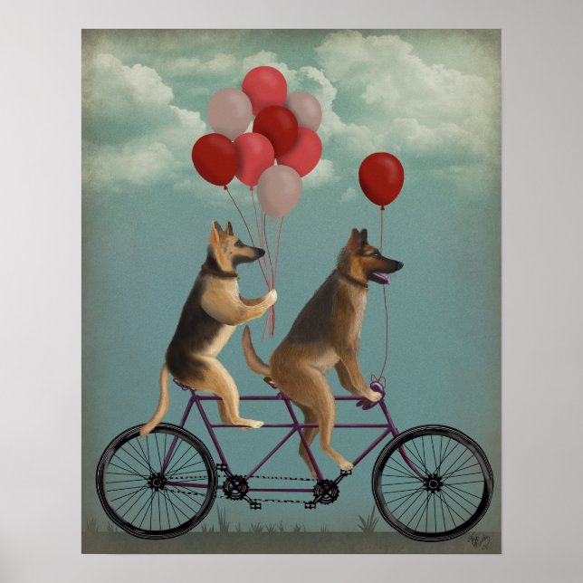 Tysk Shepherd Tandem Poster (Framsidan)