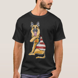 Tysk Shepherd Tattoo Hund I Kärlek Pappa Far T Shirt
