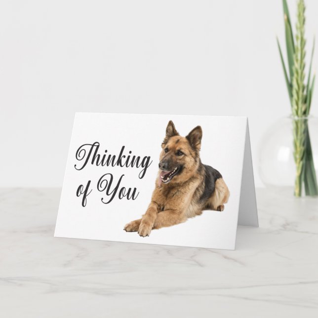 Tysk shepherd thinking of You Puppy Hund Hej Kort (Framsida)