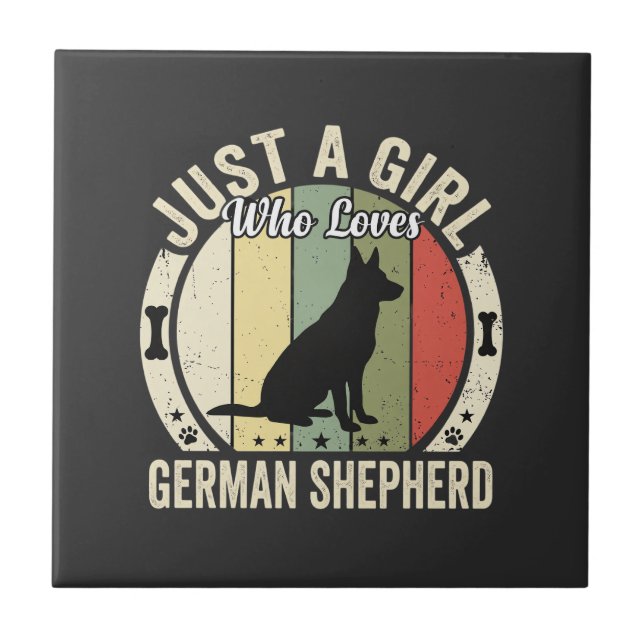 Tysk Shepherd Tjej Hundälskare Design (2)_1 Kakelplatta (Framsidan)