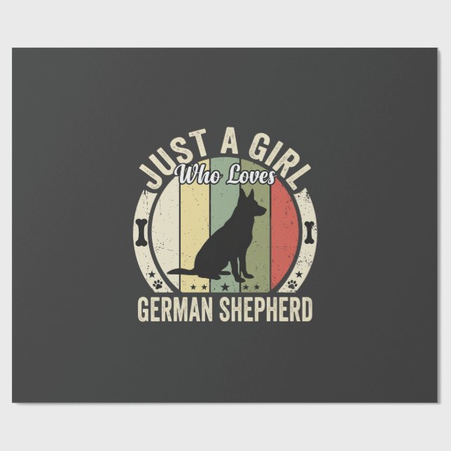 Tysk Shepherd Tjej Hundälskare Design (2)_1 Presentpapper (Platt)