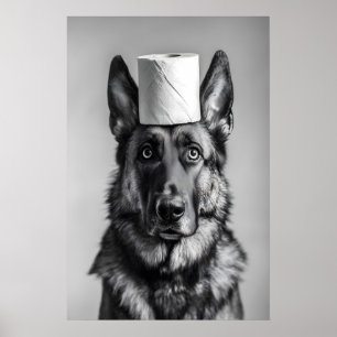 Tysk Shepherd Toalettpappersrulle, Rolig Badrum Poster