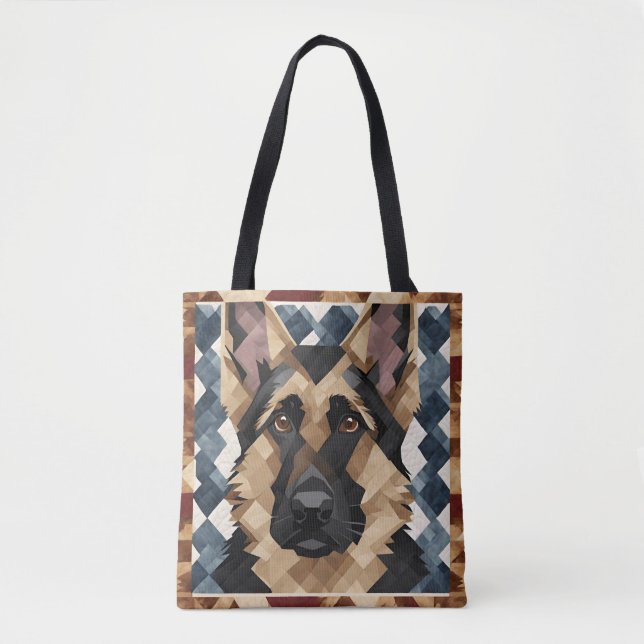 Tysk Shepherd Tote Bag Tygkasse (Framsida)