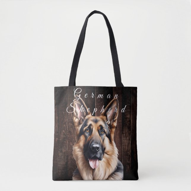 Tysk Shepherd Tote Bag Tygkasse (Framsida)