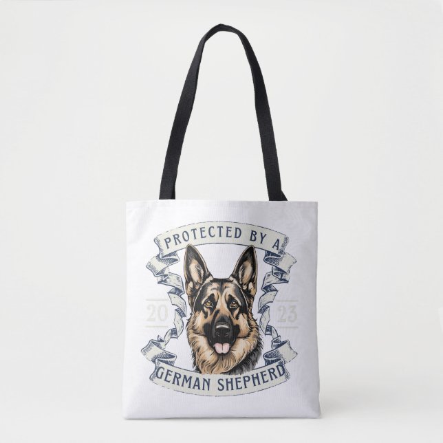 Tysk Shepherd Tote Bag Tygkasse (Framsida)
