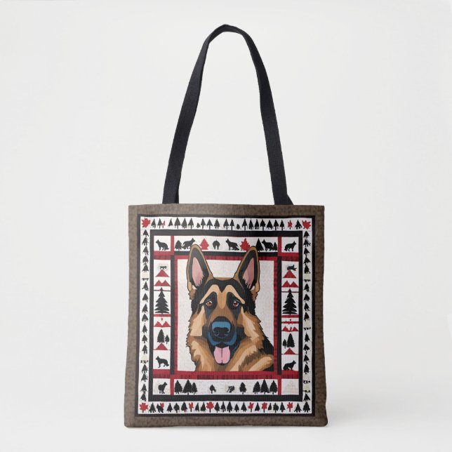 Tysk Shepherd Tote Bag Tygkasse (Framsida)