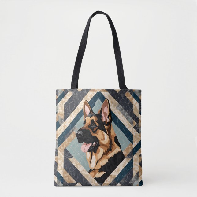 Tysk Shepherd Tote Bag Tygkasse (Framsida)