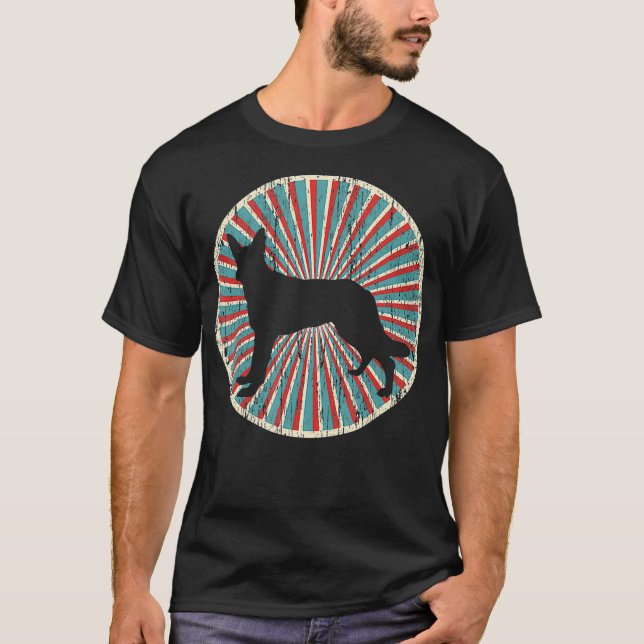 Tysk Shepherd Training Police Hund Animal T Shirt (Framsida)