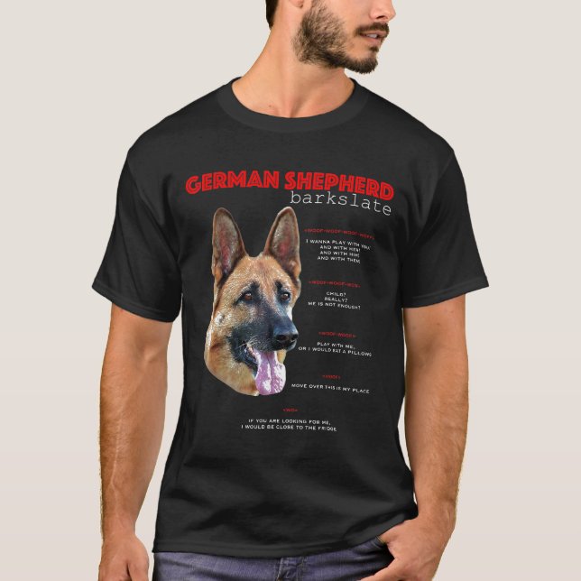 Tysk Shepherd Translate T Shirt (Framsida)