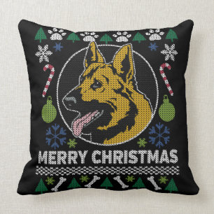 Tysk shepherd Ugly jul Sweater Hund design Kudde
