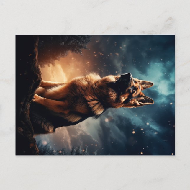 Tysk shepherd Under Stormy Himmel Vykort (Framsida)