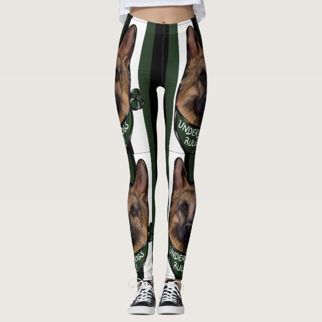 Tysk Shepherd Underdog Leggings (Framsida)