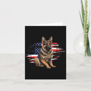 Tysk Shepherd Usa Flagga 4 Juli Hund Pappa Fader Kort
