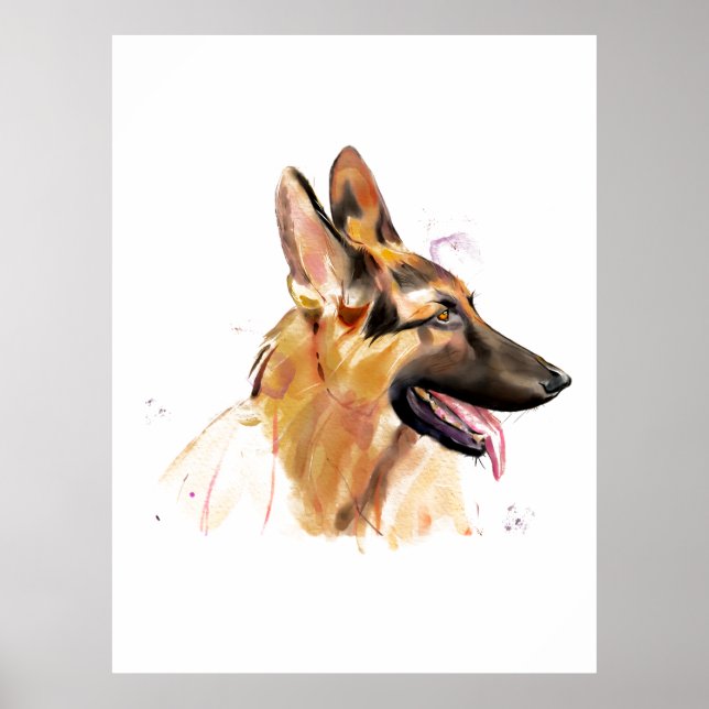 Tysk Shepherd Väggtillbehör Affisch (Framsidan)