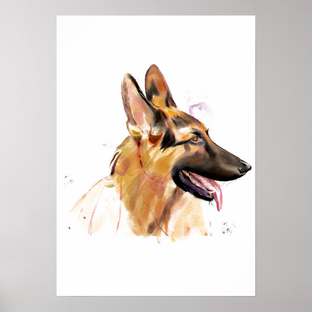 Tysk Shepherd Väggtillbehör Affisch (Framsidan)
