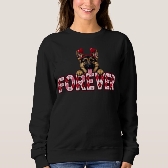 Tysk Shepherd Valentine T Shirt (Framsida)
