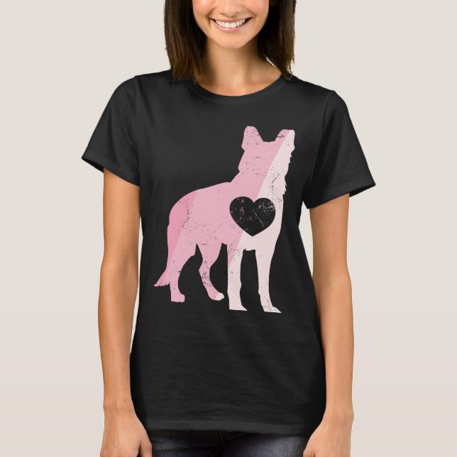 Tysk Shepherd Valentines day Cupid Kärlek Hund T Shirt (Framsida)