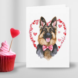 Tysk Shepherd Valentines day Kärlek Heart Anpassni Helgkort