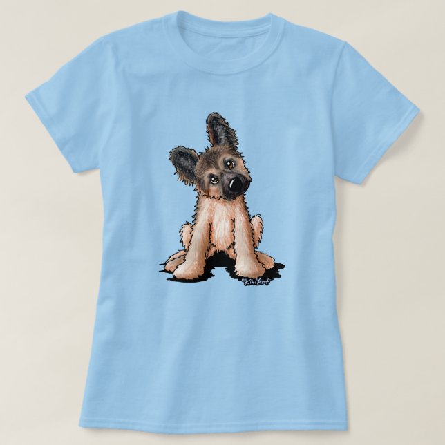 Tysk Shepherd Valp T Shirt (Design framsida)