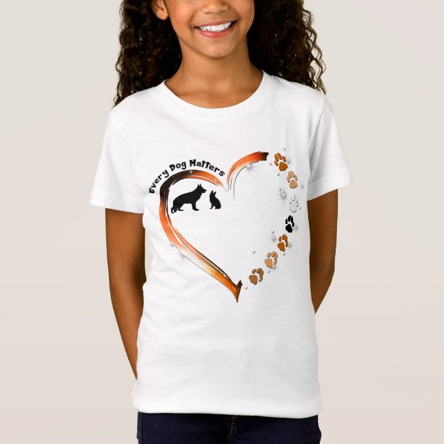 Tysk shepherd Varje Hund Matters Heart Pet Tassar T Shirt (Framsida)