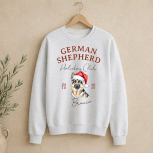 Tysk Shepherd Vinter Semester Klubb Lång Ärmad Tröja