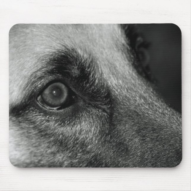 Tysk Shepherd Watchful Öga Mouse Pad Musmatta (Framsidan)