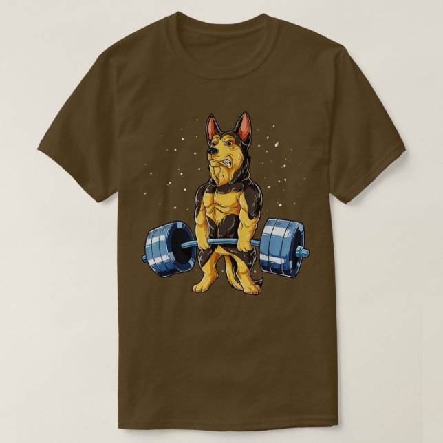 Tysk Shepherd Weightlift Fitness T Shirt (Design framsida)