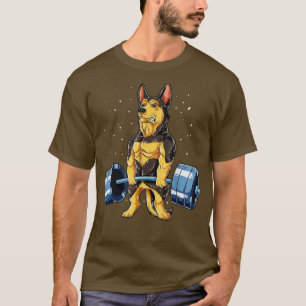 Tysk Shepherd Weightlift Fitness T Shirt