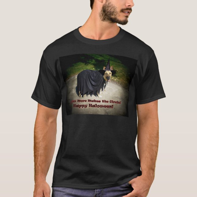 Tysk Shepherd Witch Hund Tee Shirt (Framsida)