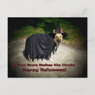 Tysk Shepherd Witch Hund Vykort