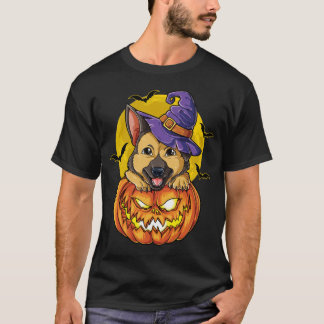 Tysk Shepherd Witch Pumpkin Halloween T Shirt