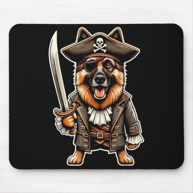Tysk Shepherdat Pirat Hund Halloweenfest Musmatta (Framsidan)