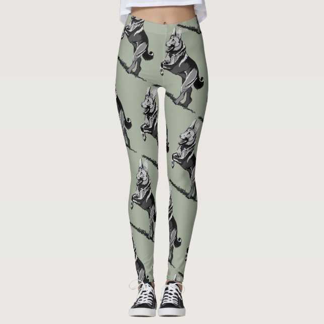 Tysk Shepherds Leggings (Framsida)