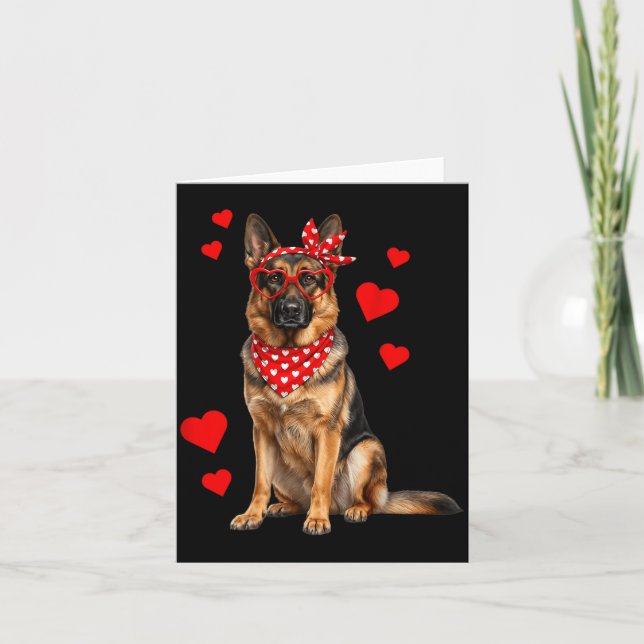 Tysk Shepherds Valentines Day Hund Älskare Hjärta  Kort (Framsida)