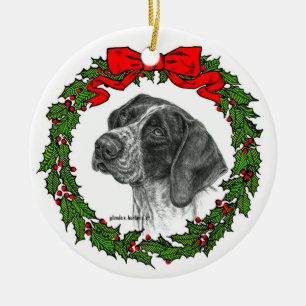 Tysk Shorthair Pointer Art av Glenda S. Harlan Julgransprydnad Keramik