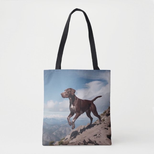 Tysk Shorthair Pointer Elegant Shoulder Tote Bag Tygkasse (Framsida)