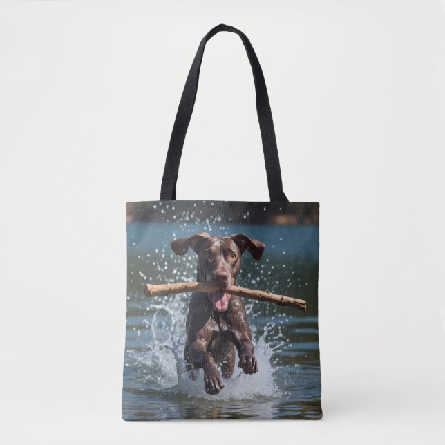 Tysk Shorthair Pointer Elegant Shoulder Tote Bag Tygkasse (Framsida)