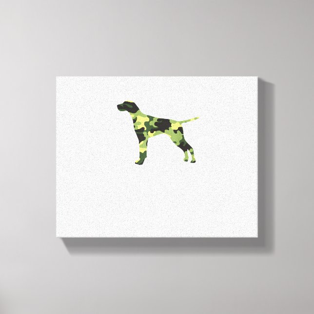 Tysk Shorthair Pointer _ Hund Camouflage Silhouet Canvastryck (Framsida)