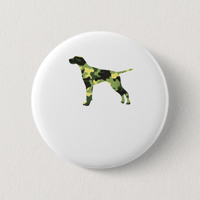 Tysk Shorthair Pointer _ Hund Camouflage Silhouet Knapp (Framsida)